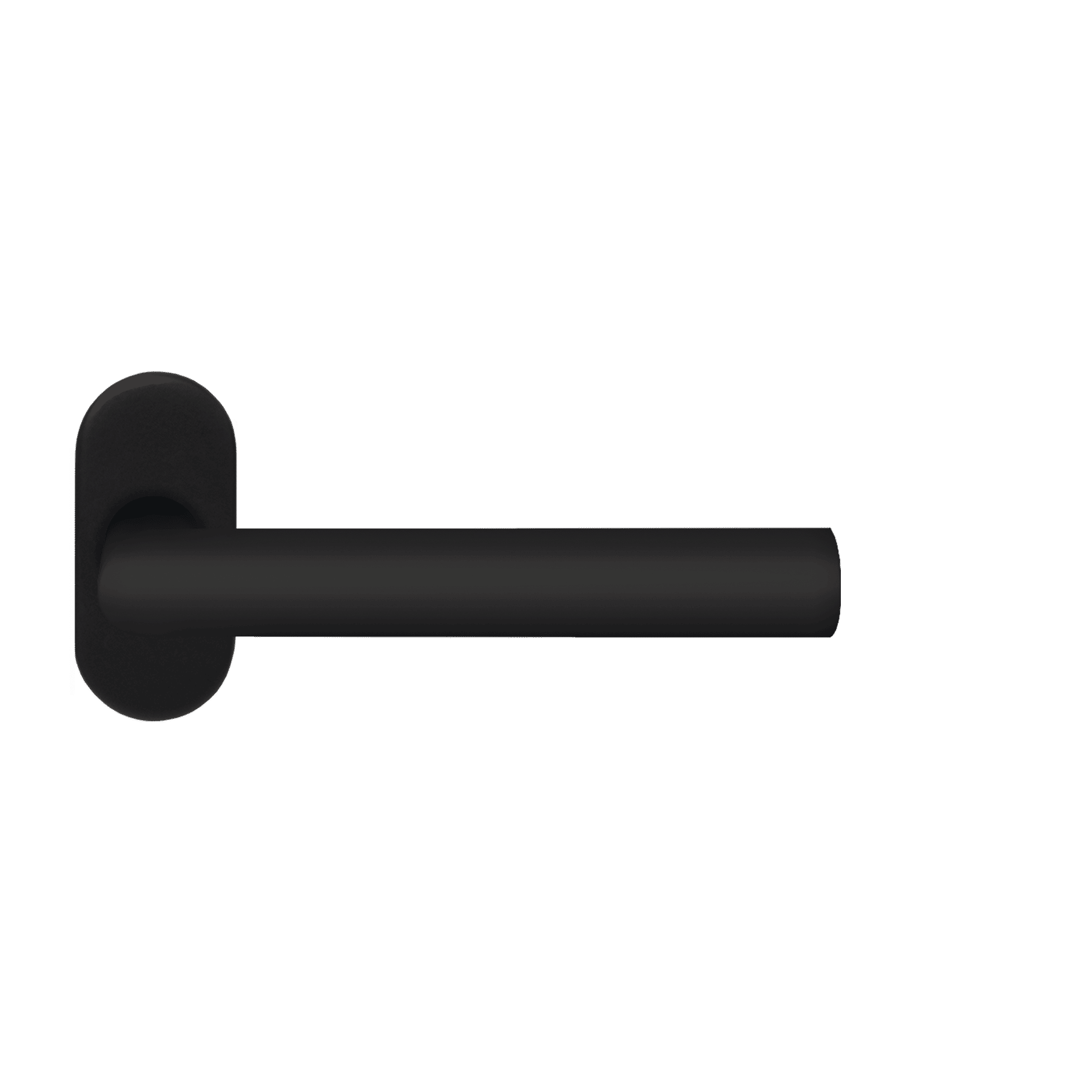 Rhodos - Klamka ze stali nierdzewnej do drzwi profilowych, ppoż., kolor czarny